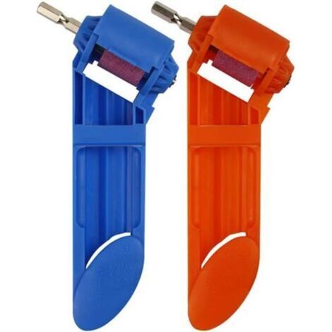 Pcs Drill Bit Sharpener,Corundum Drill Bit Sharpener,Portable Drill Bit Sharpening Tool,Made of High Quality ABS Plastic and Brown Corundum Grinding Wheel,High Hardness(Blue,Orange)