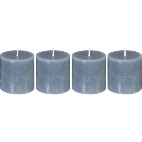 Lot de 4 Bougies Votives "Rustic" 4,5cm Gris (1/4)