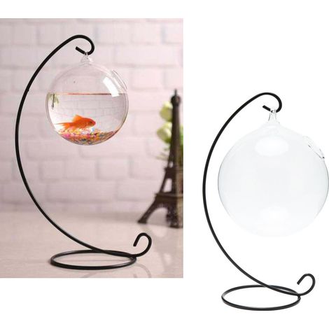 Suspension Transparente En Verre Pour Plantes Grasses Mini Aquarium Créatif Poisson Combattant 15cm Sans Décoration Intérieure-AUTRES (1/5)