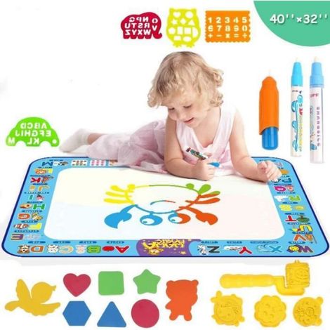 Tapis Doodle 40X30 Pouces Tapis de Dessin Eau Peinture Magic Mats Colorée,Jouets éducatifs et Cadeaux pour Les Tout-Petits,Enfants (1/5)
