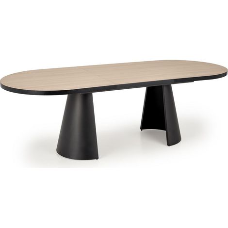 Table à manger ovale extensible aspect bois naturel 180 - 240 cm Nadia (1/5)