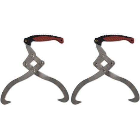INLIFE Pinces à bûches 2 pcs avec manche en TPR (1/4)