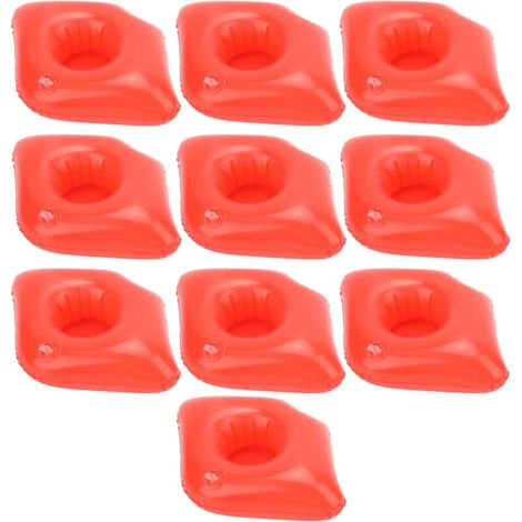 Lot de 10 porte-gobelets gonflables en forme de lèvres rouges pour piscine, porte-gobelets, sous-verres, porte-canettes, compatibles avec les accessoires de fête d'été à la plage (1/4)