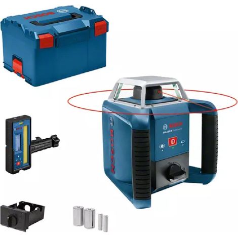 Láser rotativo BOSCH GRL 400 H + Célula receptora LR 45 + Baterías NiMH en L-Boxx