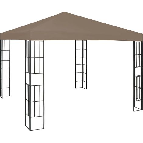 Tonnelle de Jardin Tente de réception - Rapide à Installer 3x3 m Taupe BV490128 - BonneVie (1/5)