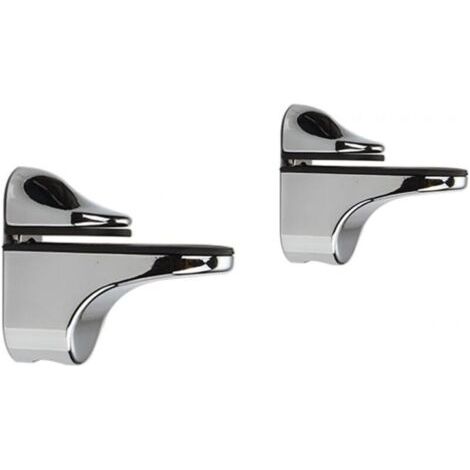 2pcs upport de Tablette en Verre Réglable en 2 Parties, Support pour étagères en bois/Verre d'une épaisseur de 3 à 21 mm-Étagère murale (1/4)