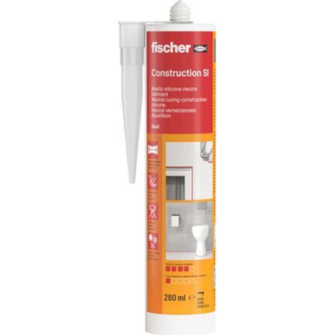Cartouche de mastic silicone pour le bâtiment SI 280 ml transparent FISCHER 94417 (1/5)
