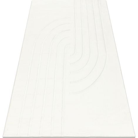 CURVY white 11 Curves washable rug, structured, embossed, plush white 200x290 cm