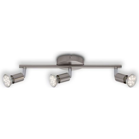 LED Deckenleuchte Spotleuchte 3xGU10 3000K schwenkbar 12W Matt-Nickel Briloner