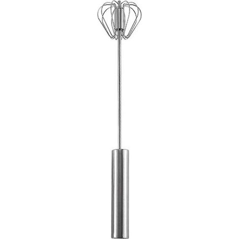 Semi-automatic Whisk, Stainless Steel Egg Beater, Manual Whisk Kitchen Whisk, Push Whisk, Rota 12IN (1/4)