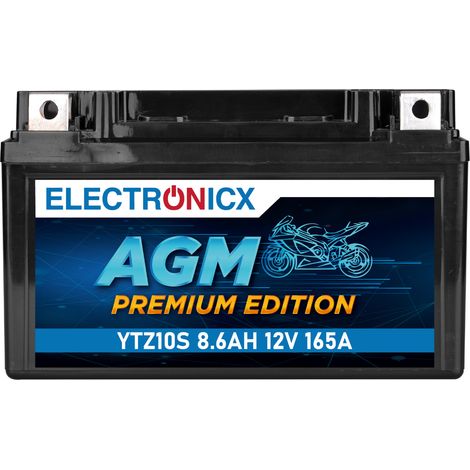 Electronicx YTZ10S AGM Motorradbatterie 12V 9Ah - Wartungsfrei, Hohe Startkraft, Robust & Langlebig - Premium Batterie 12V Wartungsfrei - Versand DE (1/5)