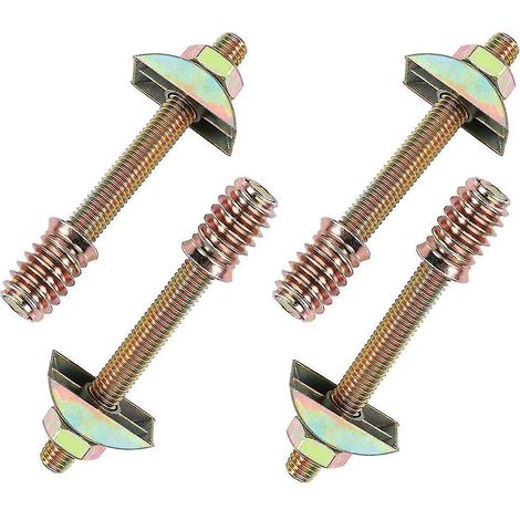 Lot de fixations pour meubles M8 x 100 mm 4 en 1, connecteurs demi-lune, rondelles d'espacement pour le montage de tables et de lits, boulons et écrous (1/4)