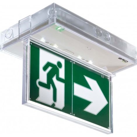 Kaufel – Porte étiquette BAES BRIO ECO3/BRIO+ – Installation murale ou plafond – Design moderne et économique – Flèches directionnelles incluses