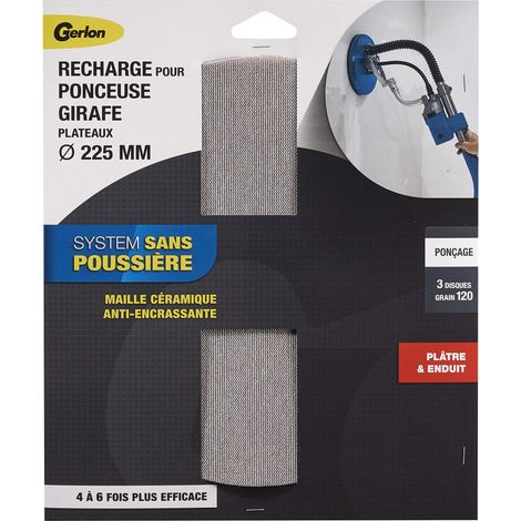 3 recharges pour ponceuse girafe 225mm Maille CéramicGrain moyen 120