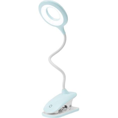Lampe de Lecture LED Lampes Clips Lampe de Bureau pour enfant avec Cou Flexible USB rechargeable eReaders étudier le travail,Blanc (1/4)