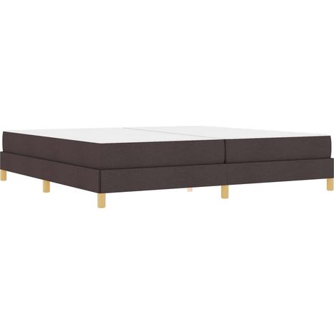 Maison Exclusive - Lit à ressorts avec matelas Marron foncé 200 x 200 cm tissu (1/5)