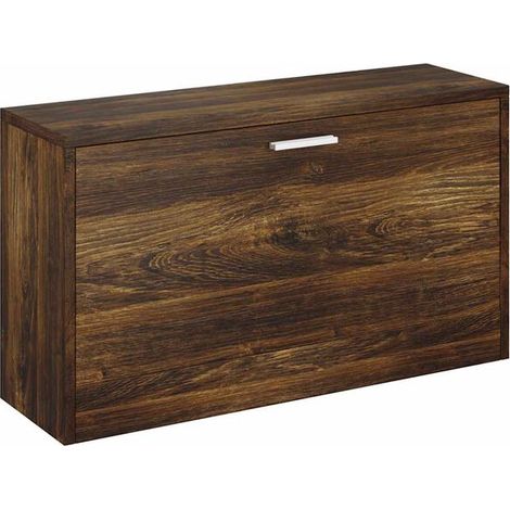 Tabouret à chaussures, chêne fumé, 80 x 24 x 45 cm, bois composite (1/5)