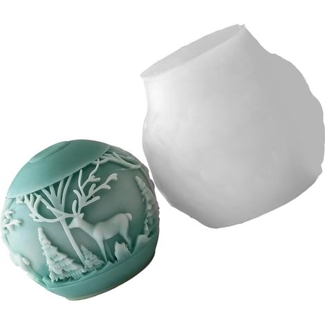 Festives Silicone Christmasl Ball Mold Polyvalent Décorations de Vacances et DIYer Bougie Fabrication de Savon Fournitures Boule de Noël Ornement Bougie Moule (1/5)