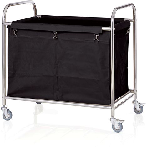 Chariot à Linge en Acier Inoxydable avec 4 Roulettes 90 x 54 x 92 cm - Was Germany