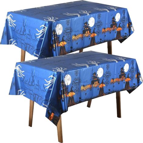 2er Set Halloween Tischdecke Kunststoff 137x274cm Gruselige Motive