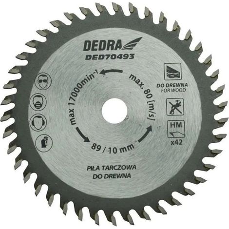 Lama per sega circolare dedra ded70493 89mm 42 denti