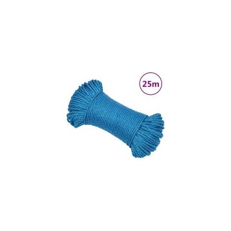 Corda da lavoro blu, 8 mm, 25 m, polipropilene-Crezuo