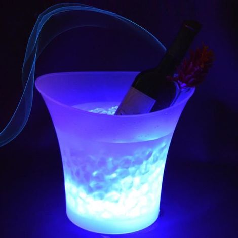 5L Seau à glace coloré à LED avec changement automatique de couleur pour champagne vin boisson bière glace bar KTV pub (1/4)