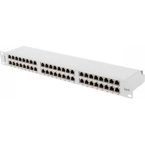 PATCH PANEL 48 PORT 1U 19" CAT6 FTP SHIELDED GRAY LANBERG