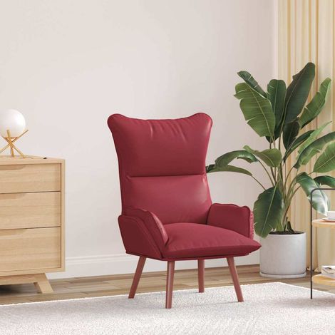 Relaxing Chair Wine red 69 x 74 x 93 cm Faux leather vidaXL (1/5)