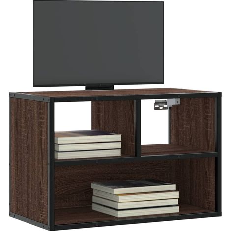 TV-Schrank Braun Eiche 60x31x39,5 cm Holzwerkstoff und Metall