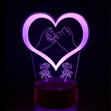 Lampe Néon En Forme De Cœur - 190 x 155 x 88 mm - Alimentation USB ou Piles AA - Pour Décoration Intérieure - 1 Pièce (1/2)