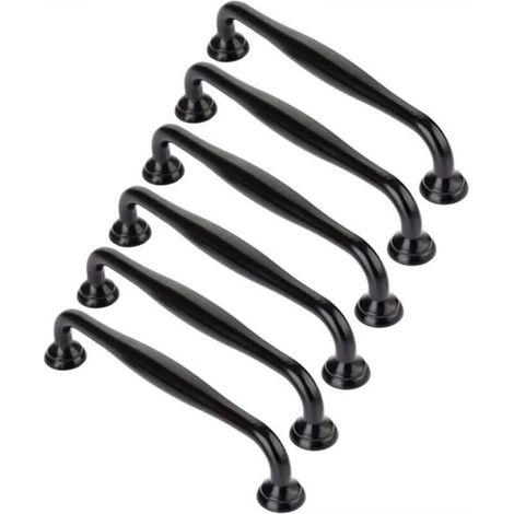 Ziny minimalist and durable black alloy cabinet handles for kitchen drawers (black hole spacing: 96 mm) (1/5)