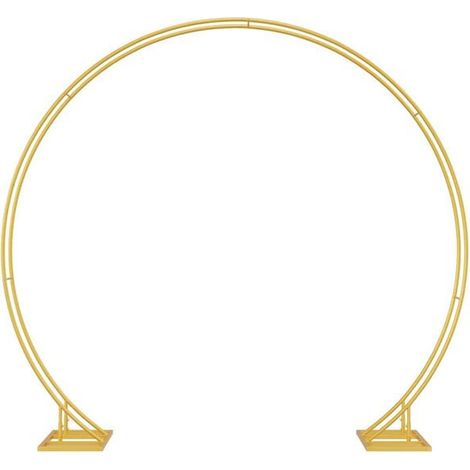 Arche de mariage doré 220 x 45 x 200 cm acier - Arche de jardin décoration rosier terrasse extérieur fleurs (1/5)