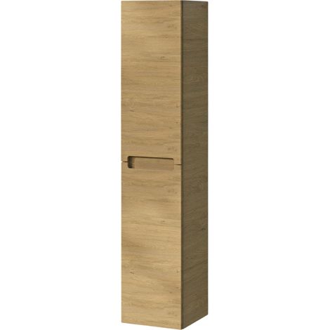 BERNSTEIN - Mobiletto pensile Colonna portaoggetti 35x170x35cm (LxAxP) Anta bianco opaco con chiusura ammortizzata, garanzia 5 anni -VIREO	Rovere miele oro