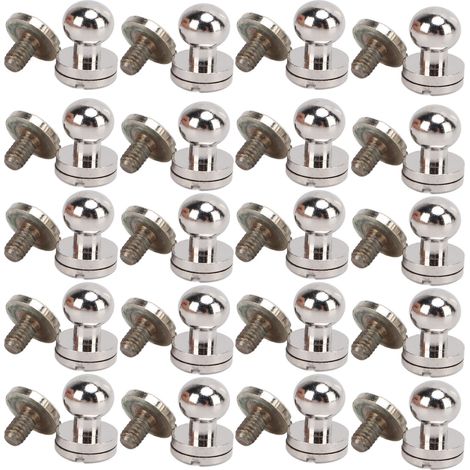 20 Rivets en Laiton Argenté 8x7mm pour Sacs à Main, Ceintures et Accessoires DIY Durables (1/5)
