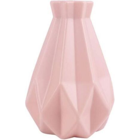Vase à fleurs décoratif pour la maison, vase en plastique blanc imitation céramique - Rose (1/5)