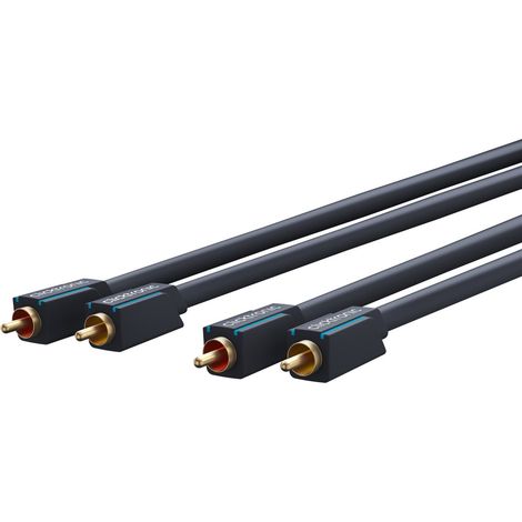 ClickTronic 2m Stereo Audio cable de audio 2 x RCA Azul