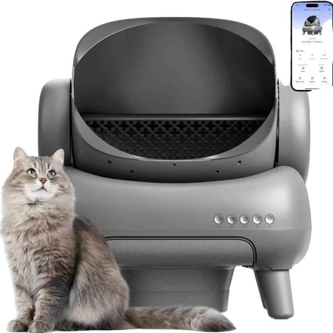 Bac à Litière Automatique pour Chat, Auto-Nettoyant, Surveillance Intelligente, Bac à litière pour chat M1 (1/2)