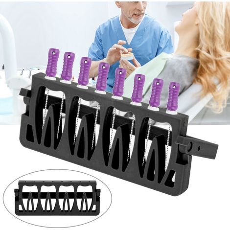 Support Stérilisable pour Instruments Endodontiques, 8 Places, Disponible en 3 Teintes, Noir (1/5)