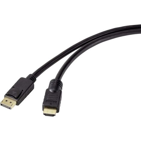 Câble adaptateur Trywise DisplayPort / HDMI Fiche mâle DisplayPort, Fiche mâle HDMI-A 7.50 m noir RF-4581868 Câble DisplayPort A070212 (1/4)