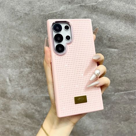 Coque de téléphone à paillettes diamant pour filles (Samsung S24 FE, rose)