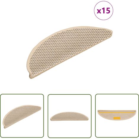 The Living Store Treppenmatten Selbstklebend Sisal-Look 15 Stk. 56x17x3 Berber - Treppenmatte - Teppich Für Treppen - Stufenbelag - Trittsicherheit - Rutschfeste Matte (1/5)