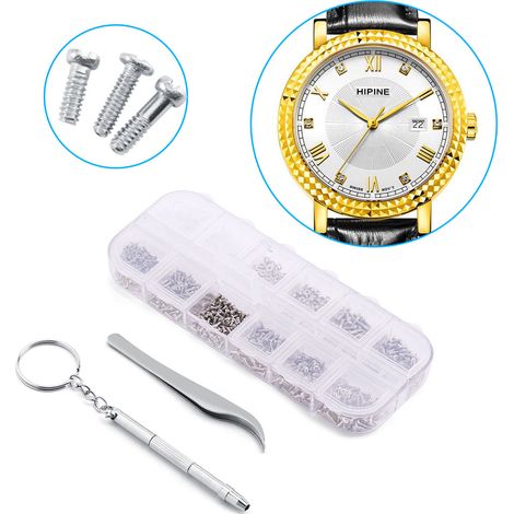 Coffret de Réparation Lunettes Montres - Écrous et Vis en Acier Inoxydable - 80g avec Tournevis et Pince (1/5)
