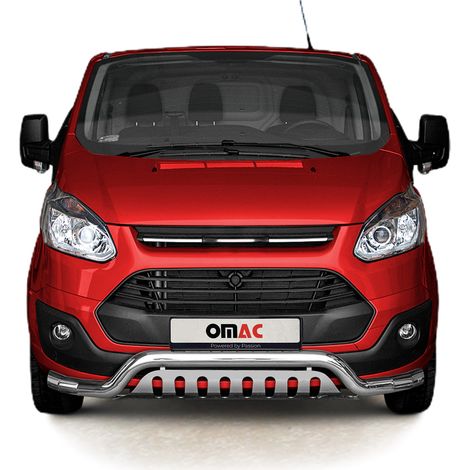 Pare-Buffle Avant Pour Ford Transit Custom 2012-2018 en Acier Argent (1/5)