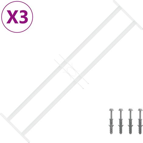 vidaXL Security Grille for Windows with 2 Crossbars 3 pcs 63-114 cm