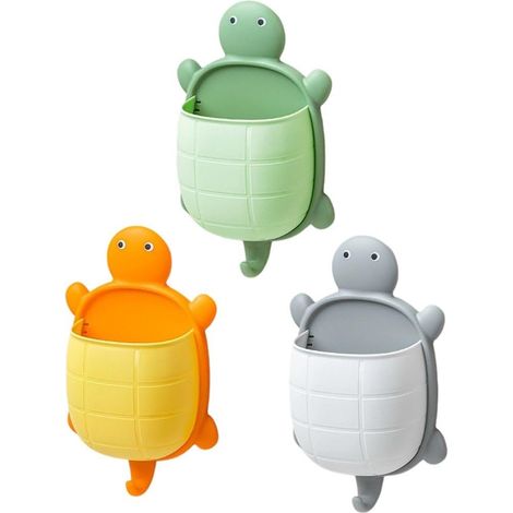 Lot De 3 Porte-brosses À Dents en Forme De Tortue Mignonne, Organisateur De Rangement Mural pour Salle De Bain, Étagère Murale Multifonctionnelle avec Crochet pour Le Rangement (1/5)