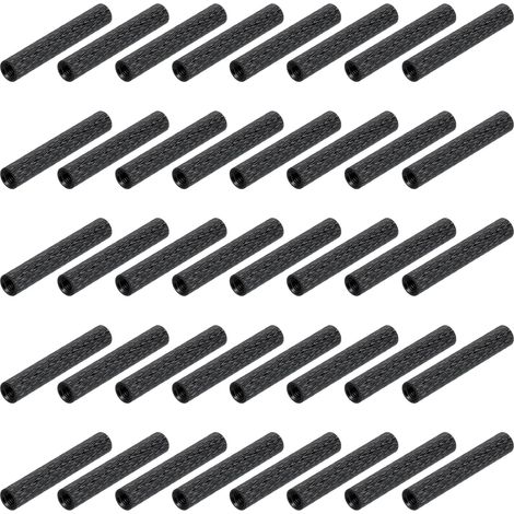 50Pcs M3 x 30mm Entretoise Moleté Aluminium Boulon Manchon Noir (1/5)