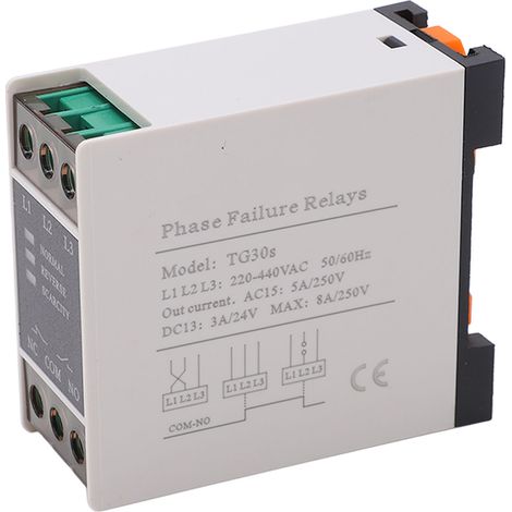 Relais AC PC Installation sur rail ignifuge Perte de séquence de phase 220-440VAC (1/5)