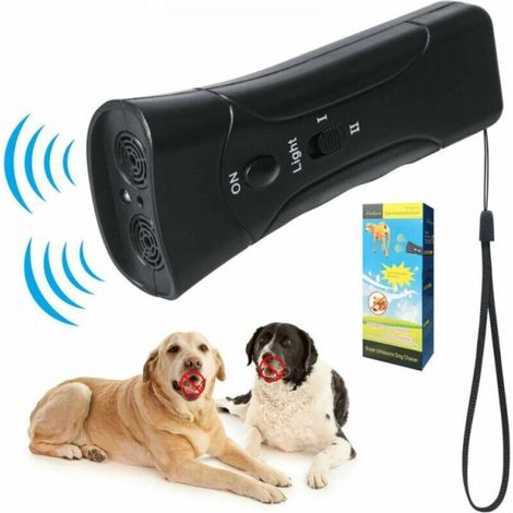 Dispositivo repellente per cani a ultrasuoni, dispositivo antiabbaio a doppio canale, dispositivo di addestramento 3 in 1 con torcia a LED