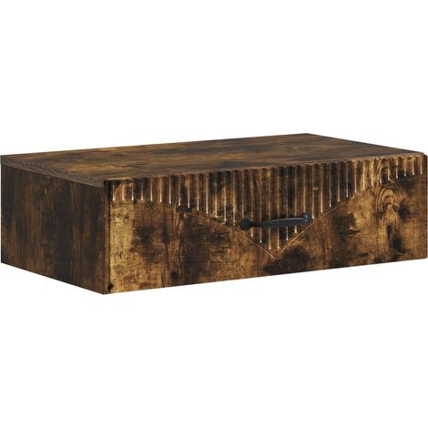 Wall-Mounted Side Table Smoked Oak 59 x 34.5 x 17 cm vidaXL